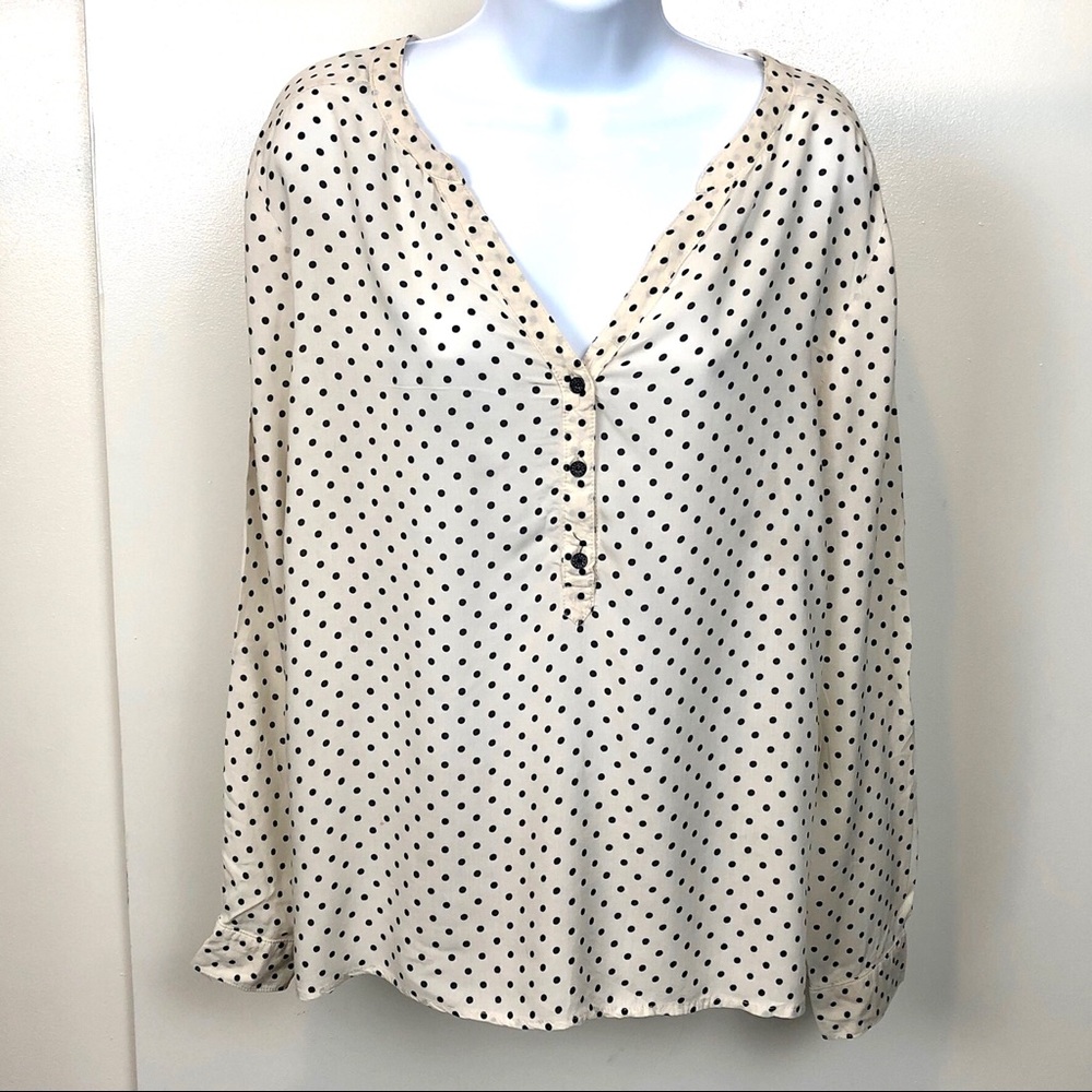 H&M Divided Black and White Polka Dot Top